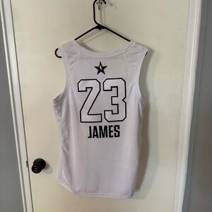 LeBron James All Star Cavs White Jersey with Black Number 23 Nike